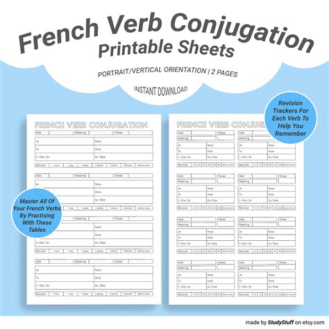 Conjugation Worksheet Daily Routine Verbs Printable Worksheets For