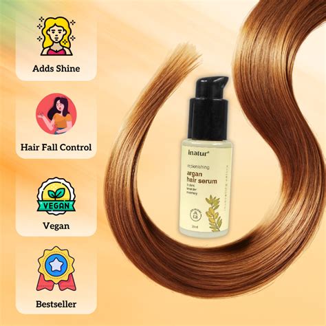 Buy Inatur Argan Hair Serum, Smoothens, Strengthens, Adds Shine ...