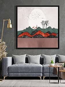 999STORE mountain tree with deer and flying bird artindian painting for ...