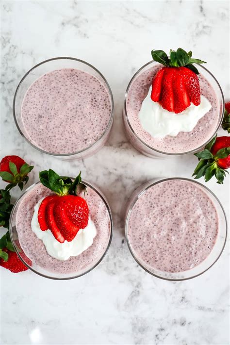 Strawberry Chia Seed Protein Pudding - Delightful E Made