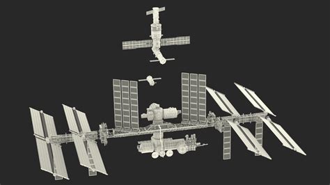 3D International Space Station Habitable Artificial Satellite model ...