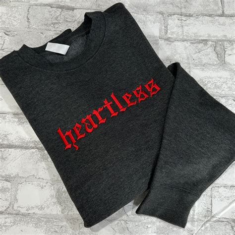 RED Heartless - Embroidered Crewneck Sweatshirt – In Stitches Apparel