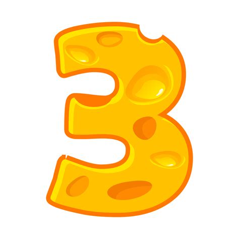Cheese number 3. Three font kids number. Figure 3 20576758 PNG