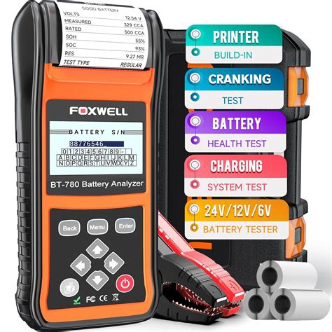 FOXWELL Car Battery Powered Load Tester for 6V 12V 24V Cranking and ...
