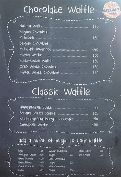 Menu at XO Belgian Waffle, Bengaluru, Near BDA complex