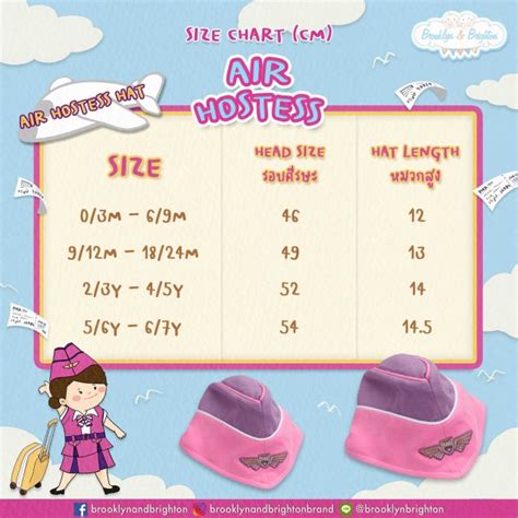 Air Hostess Hat - ชุดอาชีพเด็ก หมวกแอร์โฮสเตส (0/3M - 6/7Y) - ATH04 ขาย ...