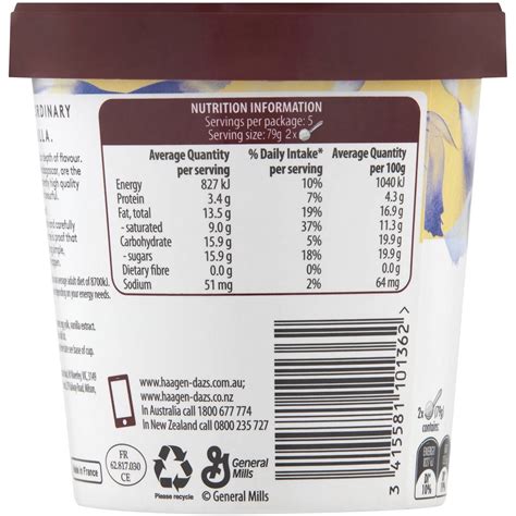 Haagen-dazs Vanilla Ice Cream Tub Ice Cream 457ml | Woolworths