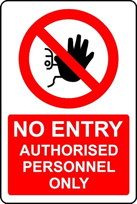 No Entry Authorised Personnel Only Safety Sign 1mm Plastic Sign ...