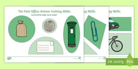 The Post Office Aistear Cutting Skills Worksheet