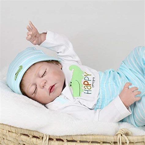 Realistic Reborn Baby Dolls Boy Silicone Full Body 22 Inches Sleeping ...