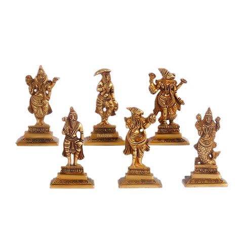 Buy Brass Dashavatara idols 4.5 inches - Budhshiv.com