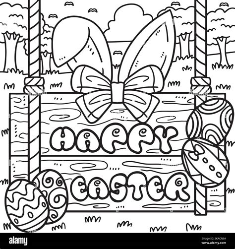 Happy Easter Coloring Page for Kids Stock Vector Image & Art - Alamy