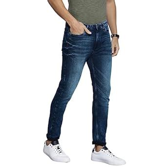 Buy The Indian Garage Co Men Slim Fit Solid Mid-Rise Stretchable Jeans ...