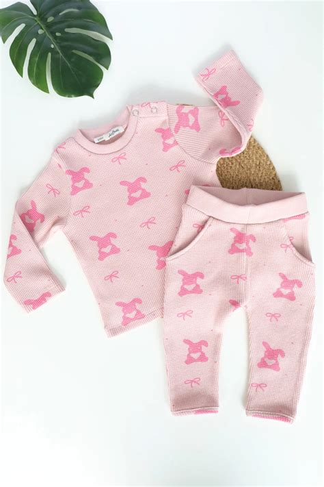 Fluffy Bunny-Kids and Baby Waffle Co Ord Set – LilBontre
