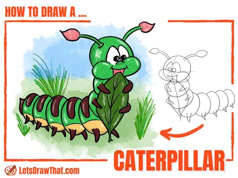 Simple Caterpillar Drawing - How to Draw a Caterpillar Step-by-Step