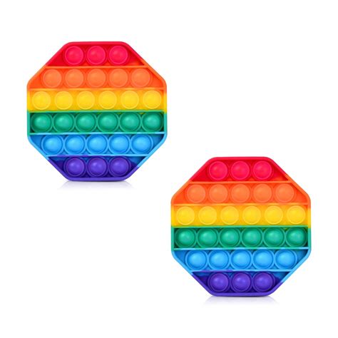 GRIKAI 2ps Push Pop Bubble Fidget Sensory Toy, Fidget Toys for Kids ...