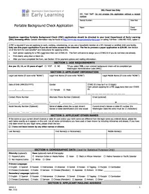 Background Check Form Department Early Learning - Fill and Sign ...