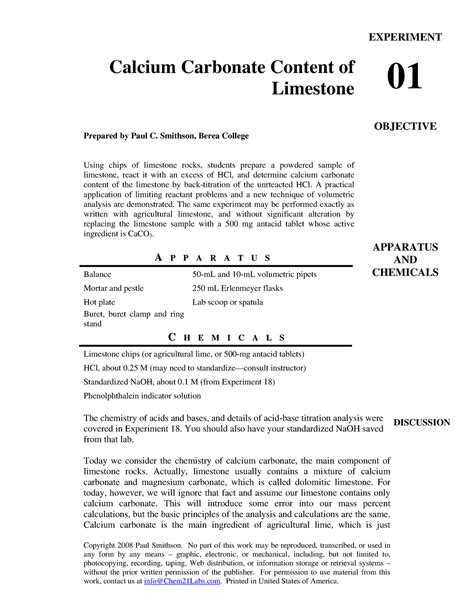 Caco3 - good - Copyright 2008 Paul Smithson. No part of this work may ...