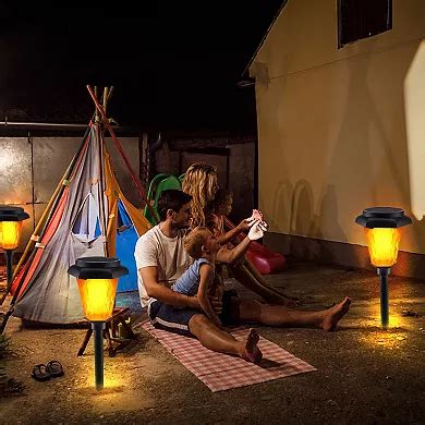4Pcs Flickering Flame Solar Lights