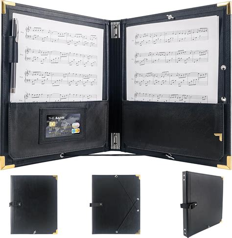 IvyRobes Elastic Cords Sheet Music Folder Black, 12.5" x 10" Piano ...