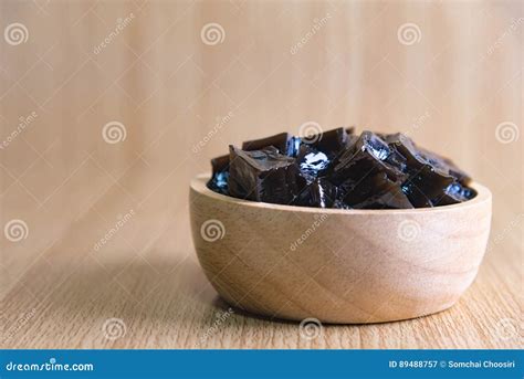 Grass Jelly Dessert, Herbal Gelatin, Chinese Style. Stock Image ...