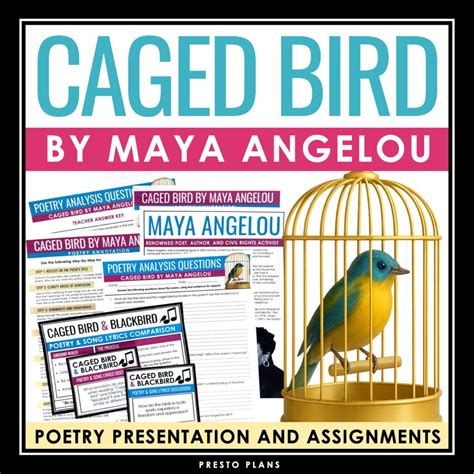 Caged Bird by Maya Angelou - Poetry Lesson, Slides, Assignments, and ...