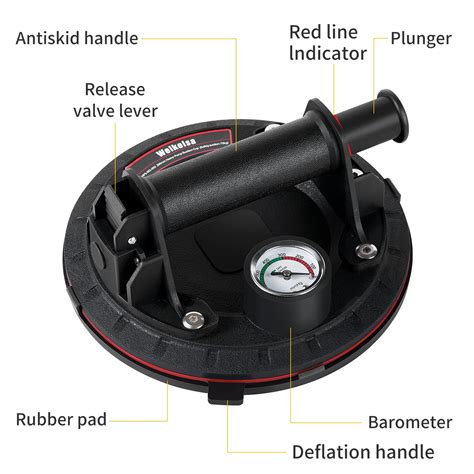 Weikeisa 8" glass suction cup to lift large glass Heavy-duty handheld ...