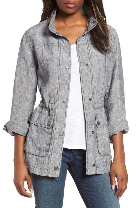 Caslon® Cinch Waist Linen Utility Jacket | Nordstrom | Linen jackets ...