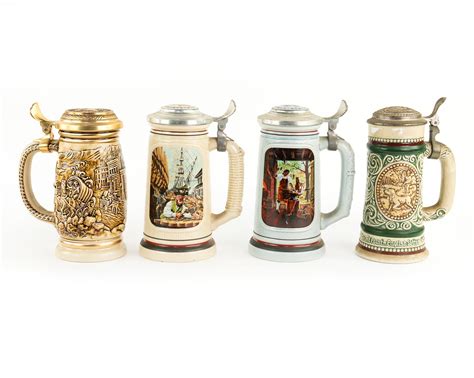 At Auction: (4) Group of Avon Commemorative Historic Beer Steins