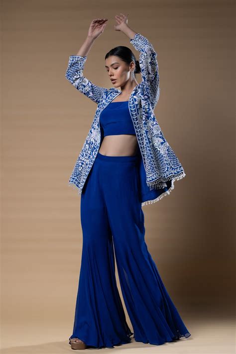 Niharika peplum top and bell bottom pants