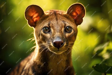 Premium AI Image | A Fossa the sleek and elusive predator of Madagascars rainforest