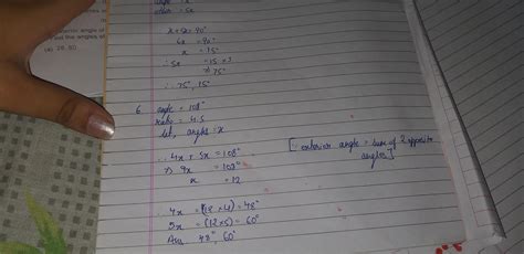 An exterior angle of a triangle os 108 and interior opposite angles are ...