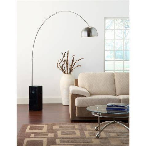 Modway Arco Style Lamp with Large Black Cube Marble Base | Floor lamps ...