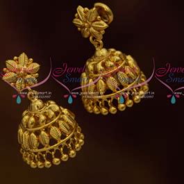 J10792 Leaf Design Jhumka Earrings South Indian Handmade Imitation ...
