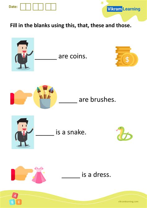 Download fill in the blanks using this, that, these and those ...