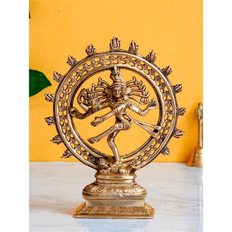 Buy eCraftIndia Dancing Natraja Decorative Handcrafted Brass Figurine ...