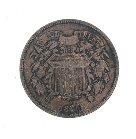 Lot - 1865 TWO CENT PIECE