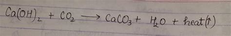 Aqueous solution of calcium hydroxide reacts with carbon dioxide gas to ...