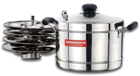 Sowbaghya Induction Base Stainless Steel Idly Maker (6 Plates)