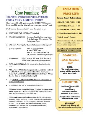 Fillable Online ppmhcharterschool Yearbook Dedication Pages Available ...