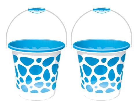MILTON Plastic 25 L Duplex Bucket (Blue, Medium) - Set of 2 : Amazon.in ...