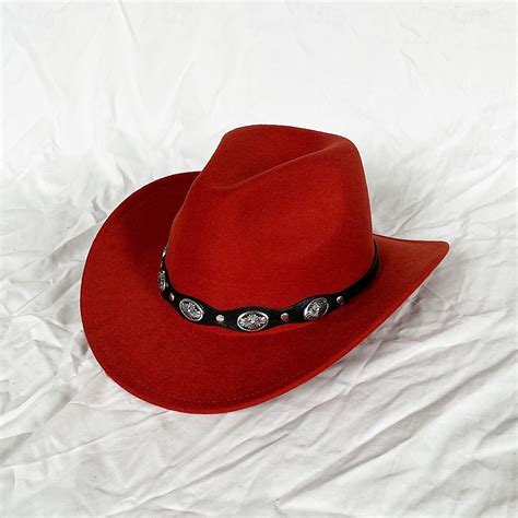 White Western Cowboy Hat Women's Men's Curly Cowboy Girl Fedora With ...