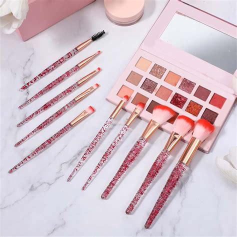 Salbsever 10 Pieces Glitter Crystal Makeup Brush Set Bling India | Ubuy