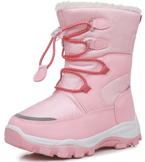 Blikcon Girls Snow Boots Water-Resistant Slip Resistant Warm Winter ...