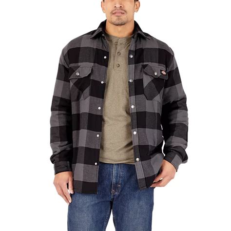 Mens Dickies Dickies Mens Sherpa Lined Flannel Shirt Jacket with ...