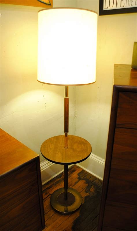 Mid Mod Floor Lamp with attached Table | Circa