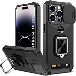 LuxuryKase Shockproof Armor Case for iPhone 16 Pro with Slide Camera ...