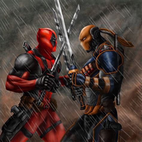 Deathstroke Vs Deadpool Drawings