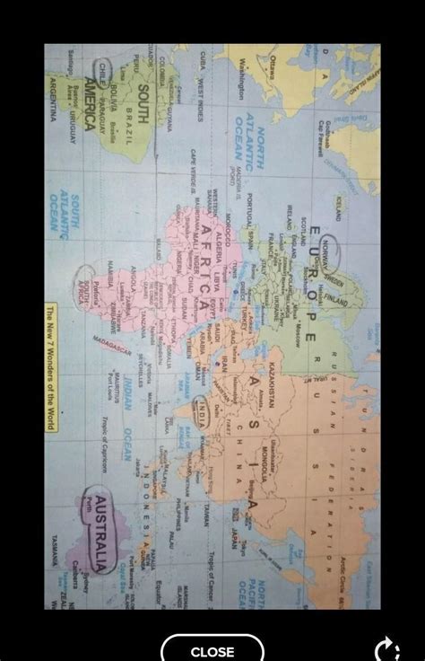 locate the following on the world map a)south Africa b)land of midnight ...