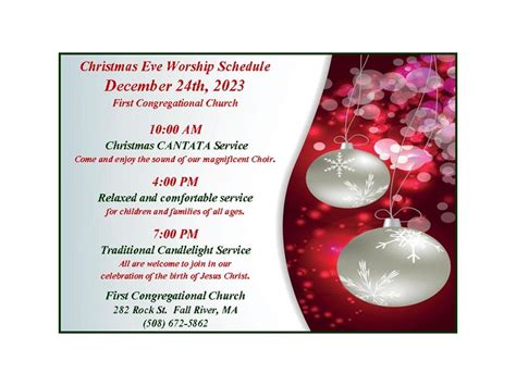 Christmas Eve Worship Schedule!, 282 Rock Street Fall River, MA, United ...